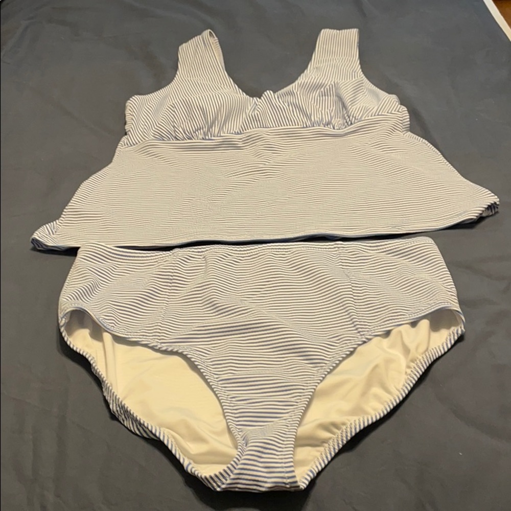 Lands’ End Seer Sucker Tankini